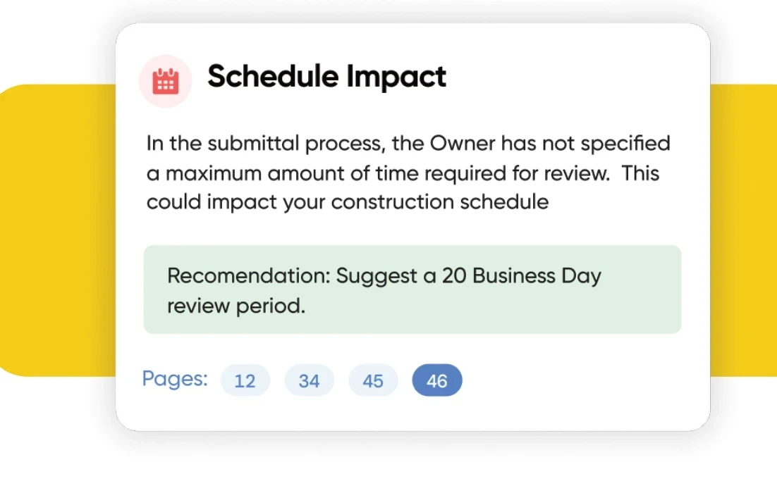 Provision schedule impact analysis