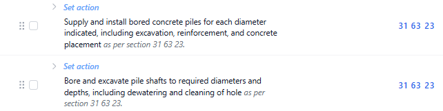 Scope items Scope Agent pulled from spec section 31 63 23
